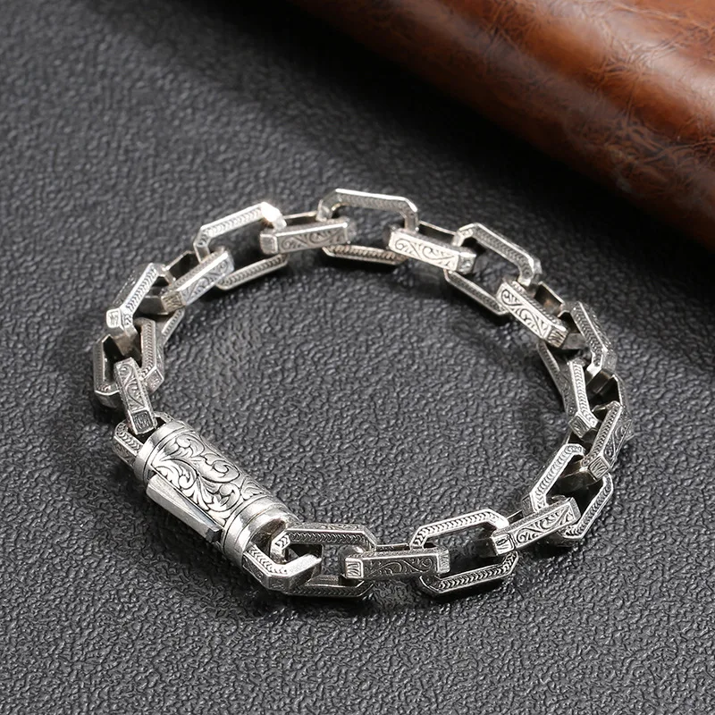 Lắc Tay Bạc Nam Dạng Chuỗi Xích Victor LILI 076578 1