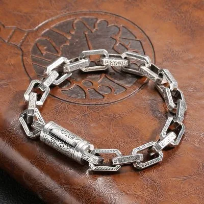 Lắc Tay Bạc Nam Dạng Chuỗi Xích Victor LILI 076578 2