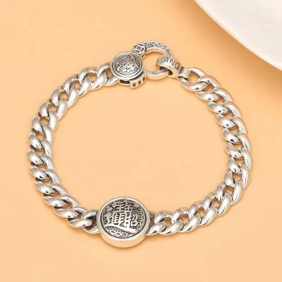 Lắc Tay Bạc Nam Dạng Chuỗi Xích Cỡ Lớn Karson LILI 077099 1