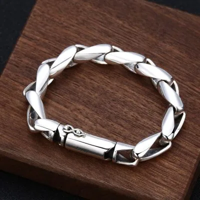 Lắc Tay Bạc Nam Dạng Chuỗi Xoắn Dakota LILI 078049 1
