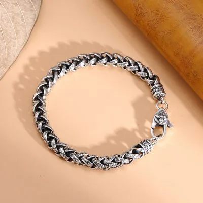 Lắc Tay Bạc Nam Dạng Chuỗi Xoắn Zander LILI 077000 1
