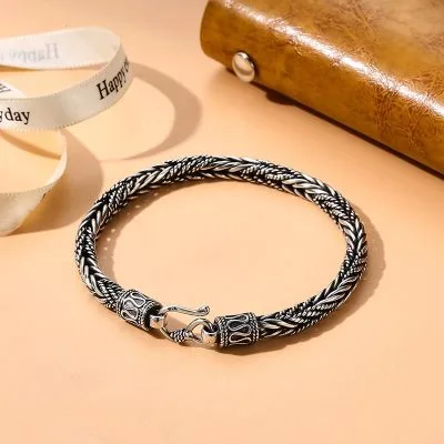 Lắc Tay Bạc Nam Dạng Chuỗi Xoắn Cá Tính Retro LILI 076250 1