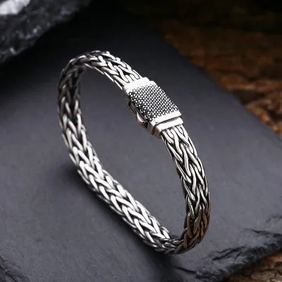 Lắc Tay Bạc Nam đính đá Cubic Zirconia Dạng Chuỗi Mario LILI 078102 2