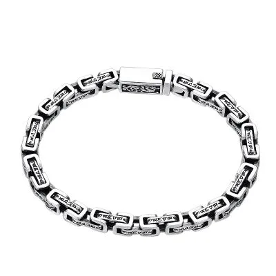 Lắc Tay Bạc Nam Hình 6 Ký Tự Chú Bodhi LILI 078006 5
