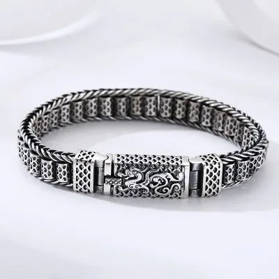 Lắc Tay Bạc Nam Hình Rồng Grady LILI 078138 1