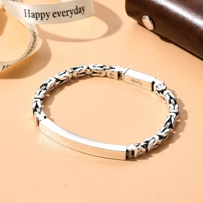 Lắc Tay Bạc Nam Ngầu Mặt Trơn Bryson LILI 076310 1