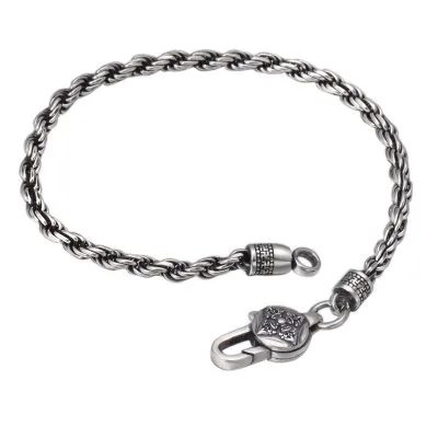Lắc Tay Bạc Nam Nữ Dạng Chuỗi Xoắn 6 Ký Tự Chú Arturo LILI 077979 5