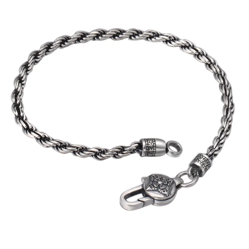 Lắc Tay Bạc Nam Nữ Dạng Chuỗi Xoắn 6 Ký Tự Chú Arturo LILI 077979 5
