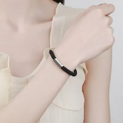 Lắc Tay Bạc Nữ Nam Dây Bện Dù Sáp Bảy đức Tính Jaziel LILI 078237 3