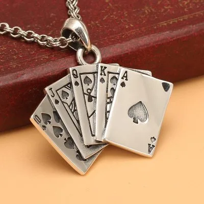 Mặt Dây Chuyền Bạc Thái Nam Hình Bộ Bài Poker LILI 077377 4