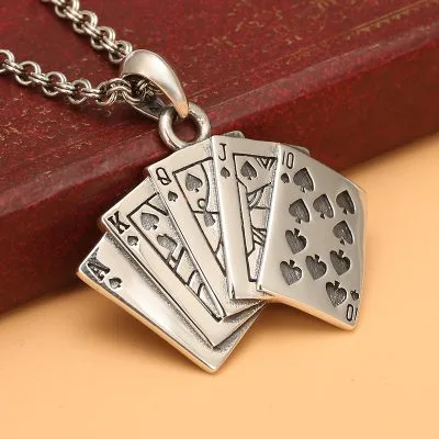 Mặt Dây Chuyền Bạc Thái Nam Hình Bộ Bài Poker LILI 077377 5