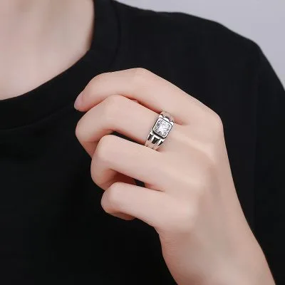 Nhẫn Bạc Nam đính đá Cubic Zirconia Emmanuel LILI 077255 3