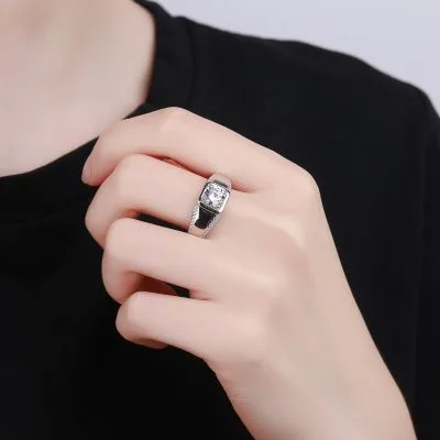 Nhẫn Bạc Nam đính đá Cubic Zirconia Hayden LILI 077233 3