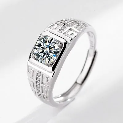 Nhẫn Bạc Nam đính đá Cubic Zirconia Sage LILI 077192 1