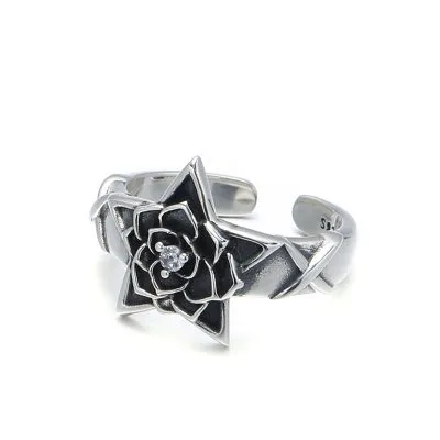 Nhẫn Bạc Nam đính đá Cubic Zirconia Hình Ngôi Sao Hoa Hồng Devin LILI 077672 5