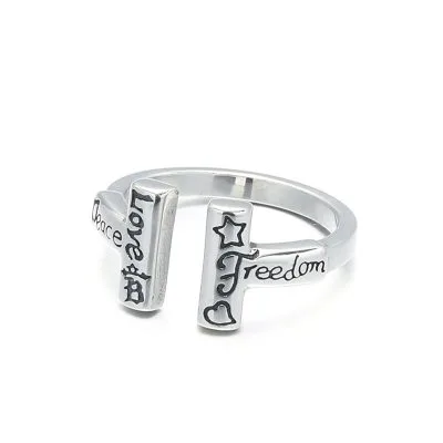 Nhẫn Bạc Nam Hình Chữ T Freedom LILI 077679 5