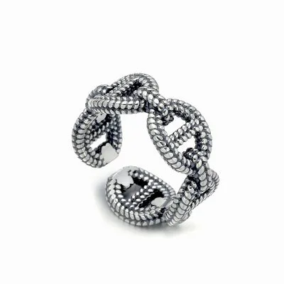 Nhẫn Bạc Nam Ngầu Dạng Chuỗi Xích Joaquin LILI 077493 5