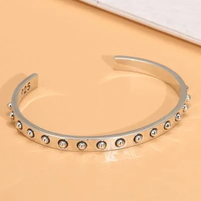 Vòng Tay Bạc Nam Dạng Hạt Bị Tròn Cá Tính Jaxson LILI 076769 1
