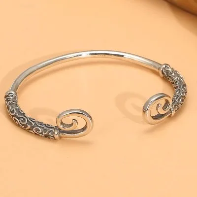 Vòng Tay Bạc Nam Hình Vòng Kim Cô Wukong LILI 076362 1