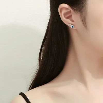 Bông Tai Bạc Nữ đính Pha Lê Hình Mắt Quỷ Vạn Năm Serena LILI 080402 4