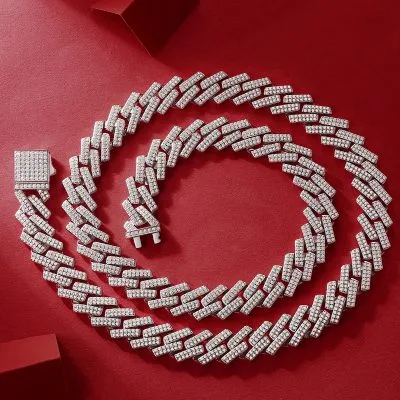 Dây Chuyền Bạc Cuban đính Kim Cương Moissanite Aurelio LILI 081028 2