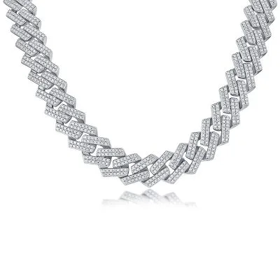 Dây Chuyền Bạc Cuban đính Kim Cương Moissanite Aurelio LILI 081028 4