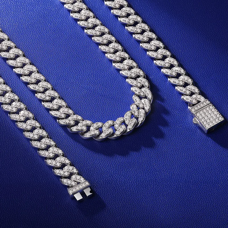 Dây Chuyền Bạc Cuban đính Kim Cương Moissanite Vance LILI 081040 1