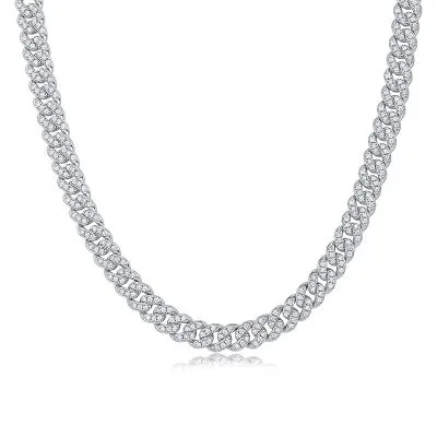Dây Chuyền Bạc Cuban đính Kim Cương Moissanite Vance LILI 081040 3