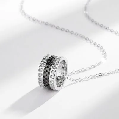 Dây Chuyền Bạc Nam đính đá CZ Hình Chiếc Nhẫn Alexis LILI 078869 4