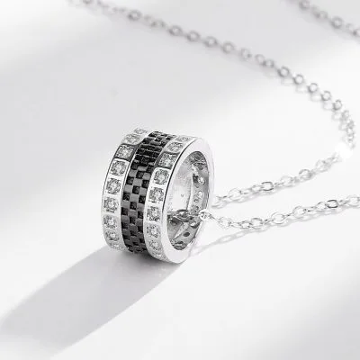 Dây Chuyền Bạc Nam đính đá CZ Hình Chiếc Nhẫn Alexis LILI 078869 5
