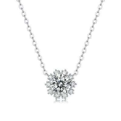 Dây Chuyền Bạc Nữ đính Kim Cương Moissanite Bông Tuyết Heidi LILI 080075 2