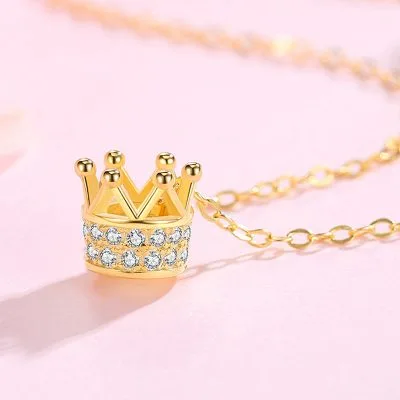 Dây Chuyền Bạc Nữ Mạ Vàng đính đá CZ Vương Miện Anime LILI 895879 13
