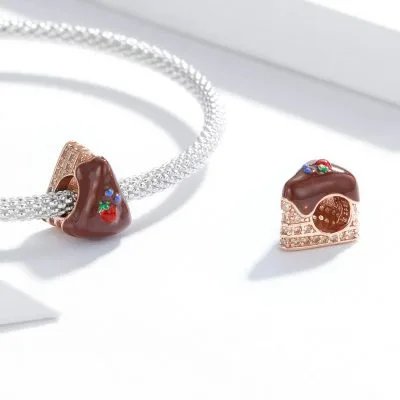 Hạt Charm Bạc Nữ đính đá CZ Chocolate LILI 084869 2