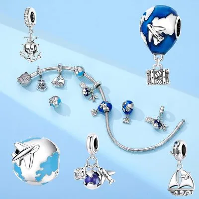 Hạt Charm Bạc Nữ đính đá CZ Du Lịch Toàn Cầu Bethany LILI 086150 1