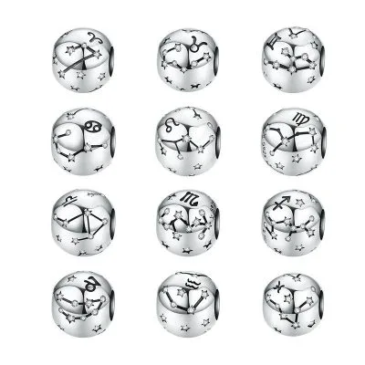 Hạt Charm Bạc Nữ đính đá CZ Hình 12 Cung Hoàng đạo Irene LILI 086209 13