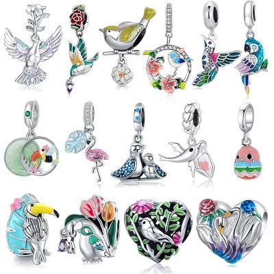 Hạt Charm Bạc Nữ đính đá CZ Hình Các Loài Chim Addilyn LILI 085335 1