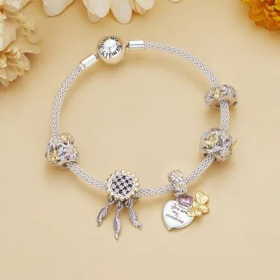 Hạt Charm Bạc Nữ đính đá CZ Hình Cúc Họa Mi Eileen LILI 085652 3