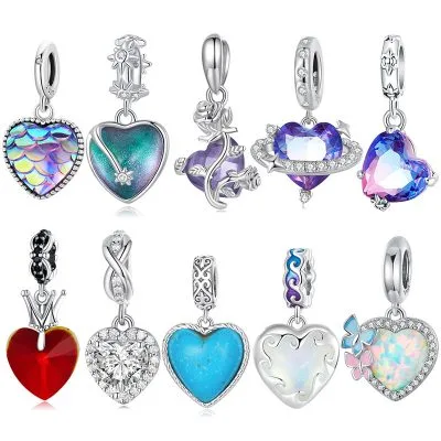 Hạt Charm Bạc Nữ đính đá CZ Hình Trái Tim Nevaeh LILI 085100 1