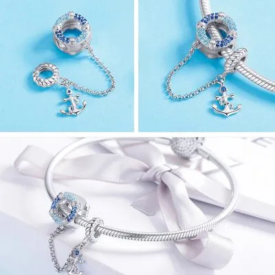 Hạt Charm Bạc Nữ đính đá CZ Tình Yêu Của Biển Nellie LILI 086177 3