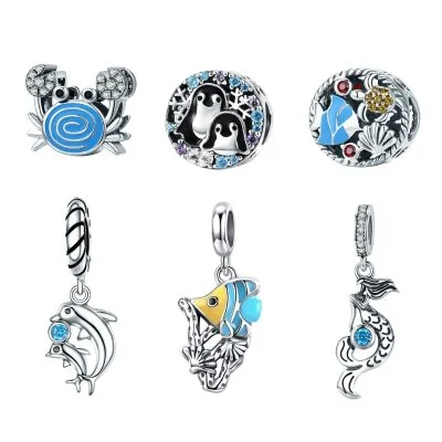 Hạt Charm Bạc Nữ đính đá CZ Trái Tim Của Biển LILI 085535 1