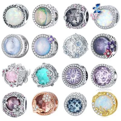 Hạt Charm Bạc Nữ đính đá CZ Tròn Florence LILI 085679 1