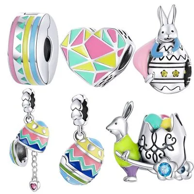 Hạt Charm Bạc Nữ đính đá CZ Trứng Phục Sinh Tiana LILI 086062 1