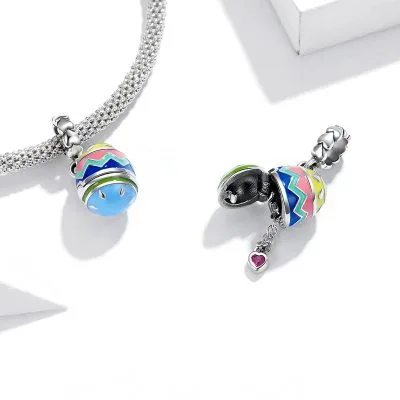 Hạt Charm Bạc Nữ đính đá CZ Trứng Phục Sinh Tiana LILI 086062 4