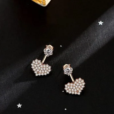 Khuyên Tai Bạc Nữ đính đá CZ Trái Tim Tình Yêu Sabrina LILI 080576 3