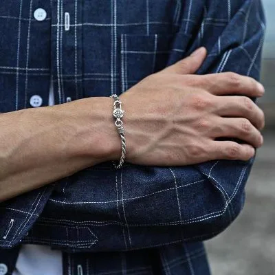 Lắc Tay Bạc Nam Nữ Dạng Chuỗi Xoắn 6 Ký Tự Chú Arturo LILI 077979 8