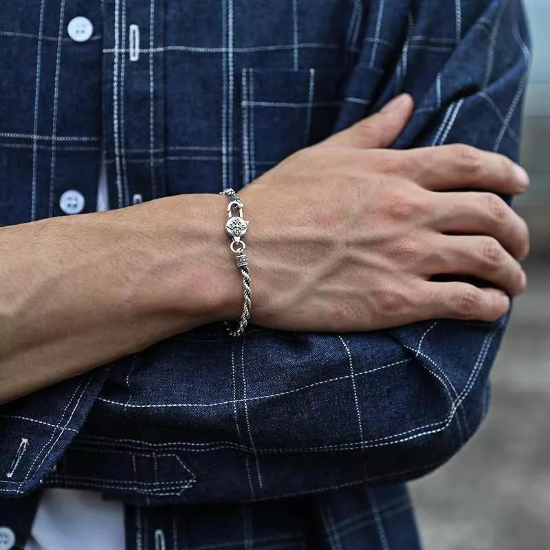 Lắc Tay Bạc Nam Nữ Dạng Chuỗi Xoắn 6 Ký Tự Chú Arturo LILI 077979 8