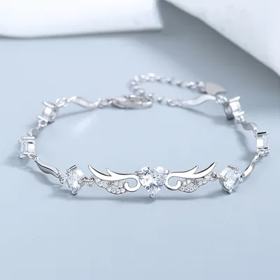 Lắc Tay Bạc Nữ đính đá CZ đôi Cánh Thiên Thần LILI 656951 25