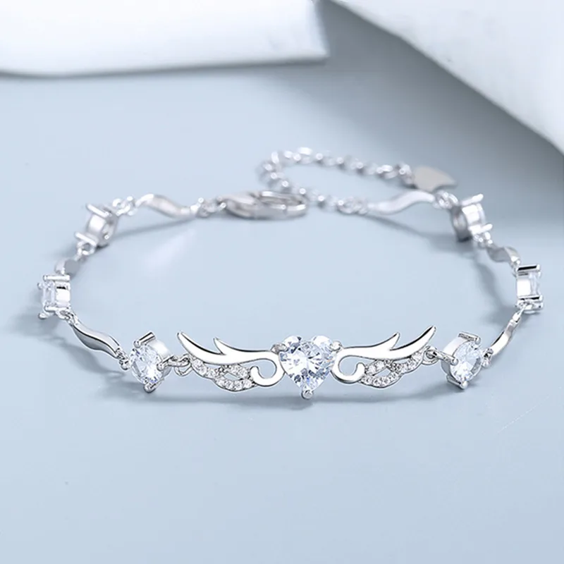 Lắc Tay Bạc Nữ đính đá CZ đôi Cánh Thiên Thần LILI 656951 25