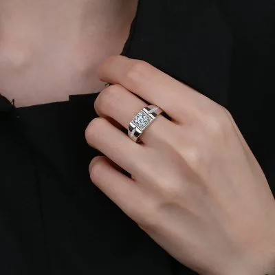 Nhẫn Bạc Nam đính đá Cubic Zirconia Derrick LILI 079576 4