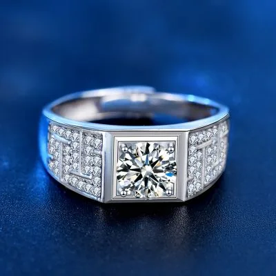 Nhẫn Bạc Nam đính Kim Cương Moissanite Kenji LILI 079645 3
